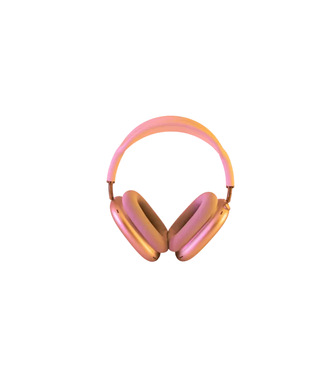 A set of pink headphones