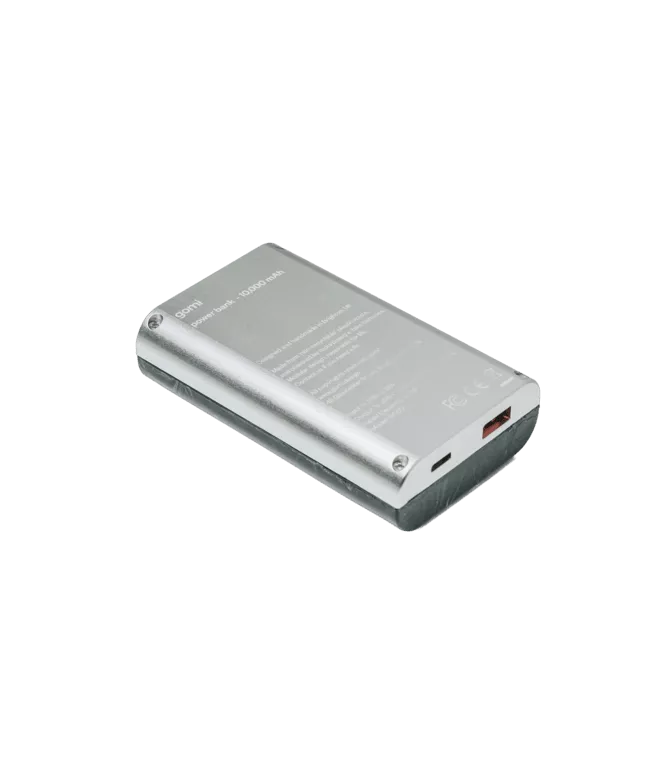 A silver powerbank