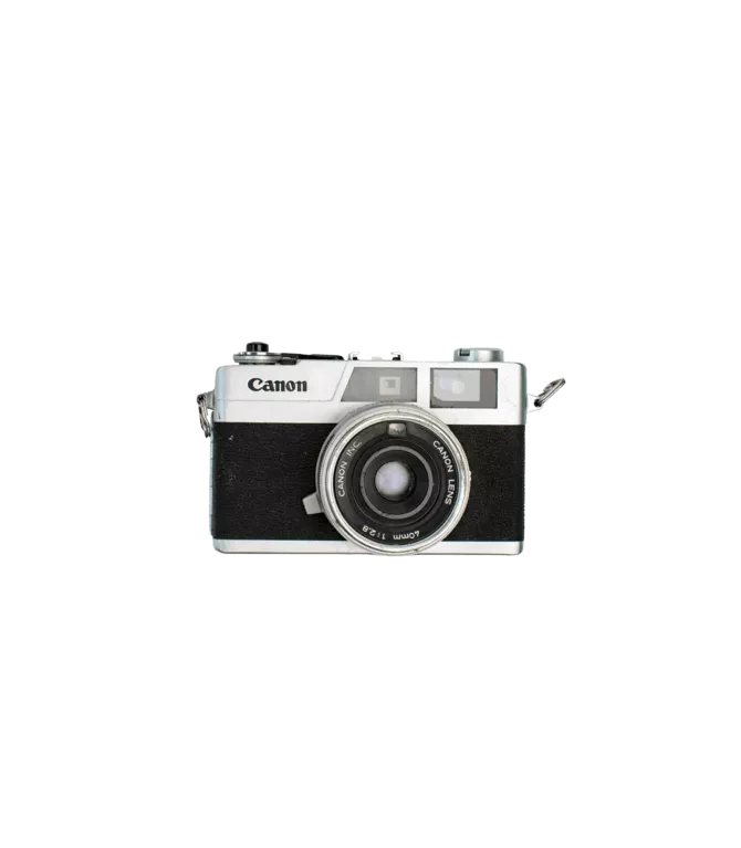 A Canon camera displayed against transparent background
