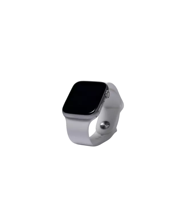 An Apple Watch displayed on a clean white background